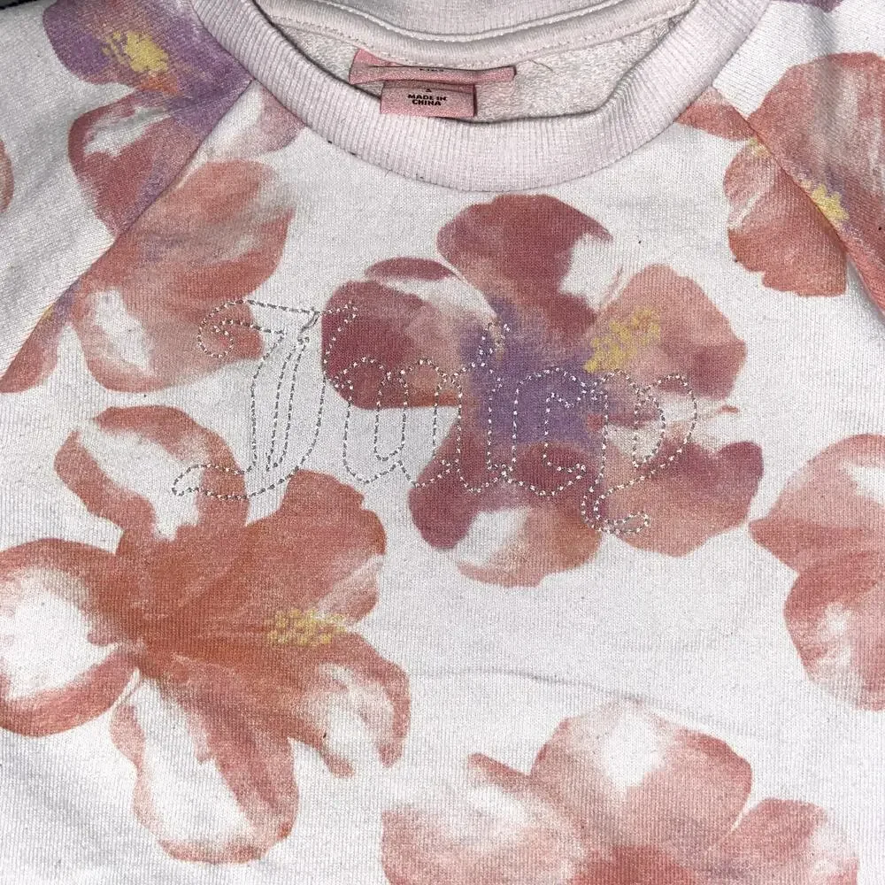 Juicy Couture Little Girls Floral French Terry 2 PC Shorts Set 5 !